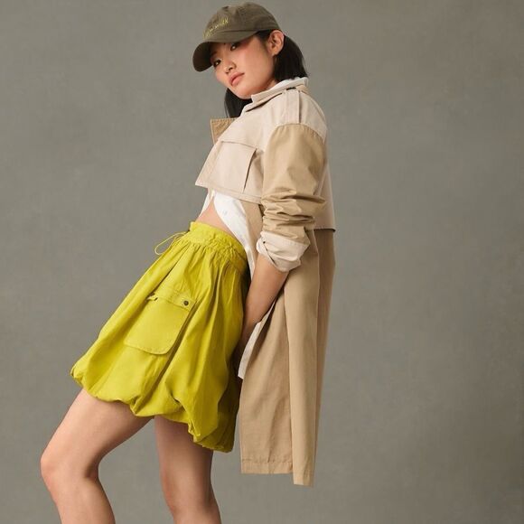 Anthropologie Pilcro Parachute Mini Skirt | Size: 2 | Color: CHARTREUSE - Picture 3 of 4